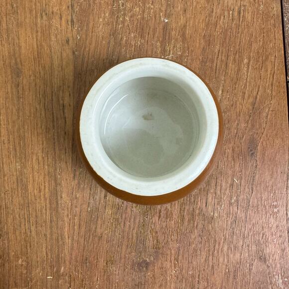 Hall China #461 Brown Boston Bean Pot No Cover Shelf Decor Change Vanity Jar - Picture 6 of 7